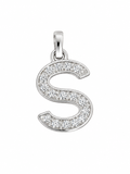 9ct White Gold Alphabetical Diamond Pendants