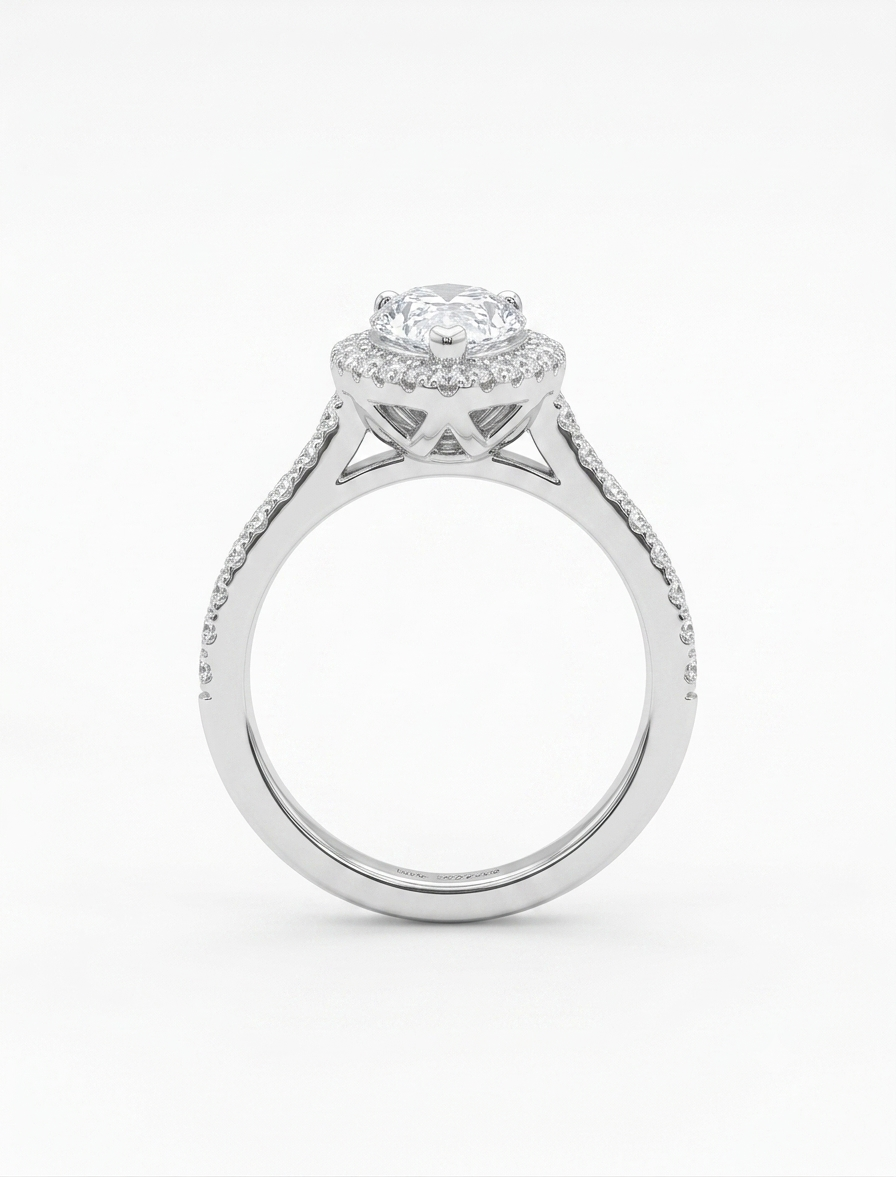 18ct White Gold Pear Shape Diamond Ring