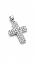 9ct White Gold Pave Set Cross