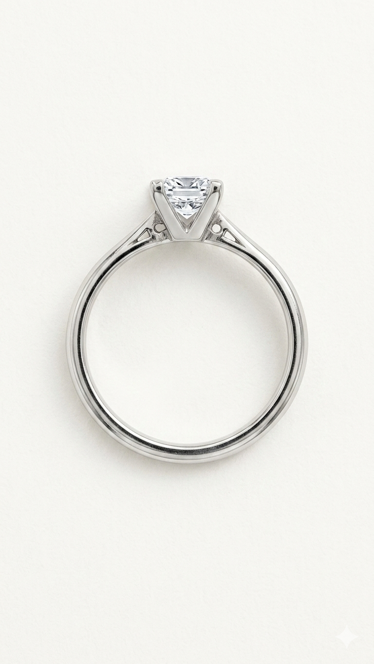 18ct White Gold Princess Cut Diamond Solitaire Ring