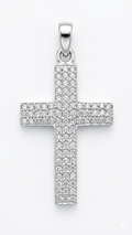 9ct White Gold Pave Set Cross.