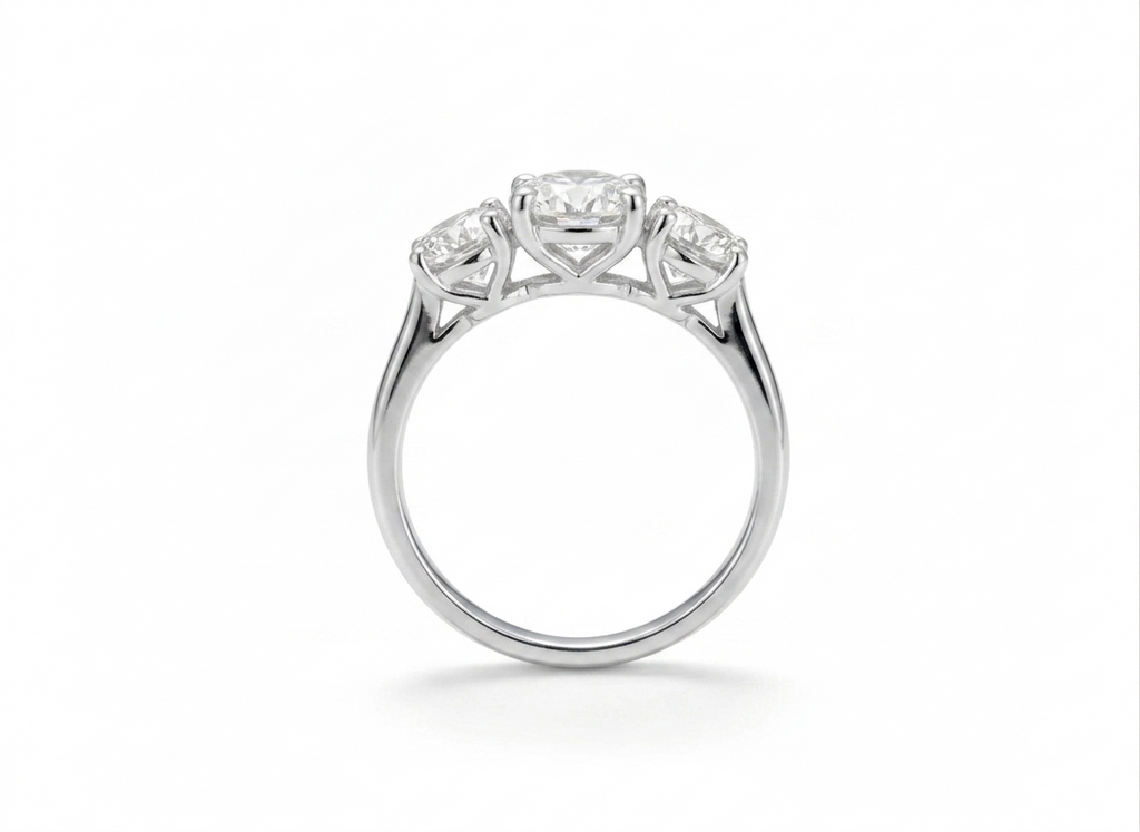 18ct White Gold 3 Stone Brilliant Cut Diamond Ring