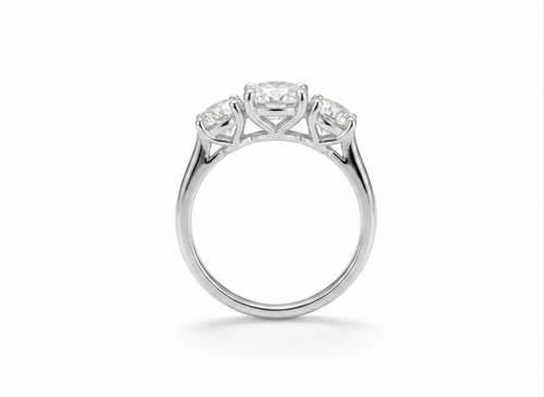 18ct White Gold 3 Stone Brilliant Cut Diamond Ring