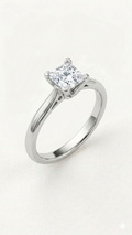 18ct White Gold Princess Cut Diamond Solitaire Ring