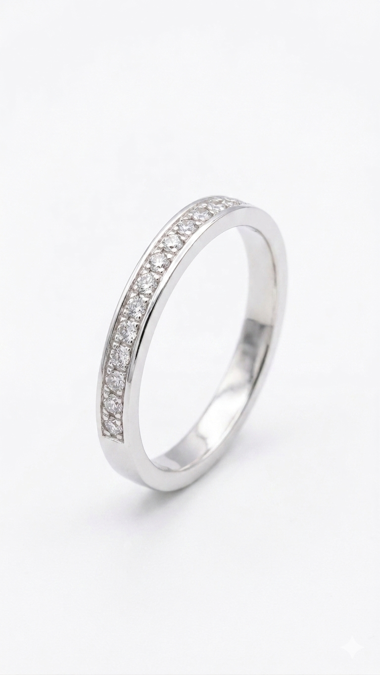18ct White Gold Grain Set Diamond Ring