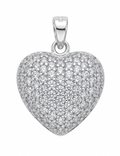 9ct White Gold Diamond Heart Pendant