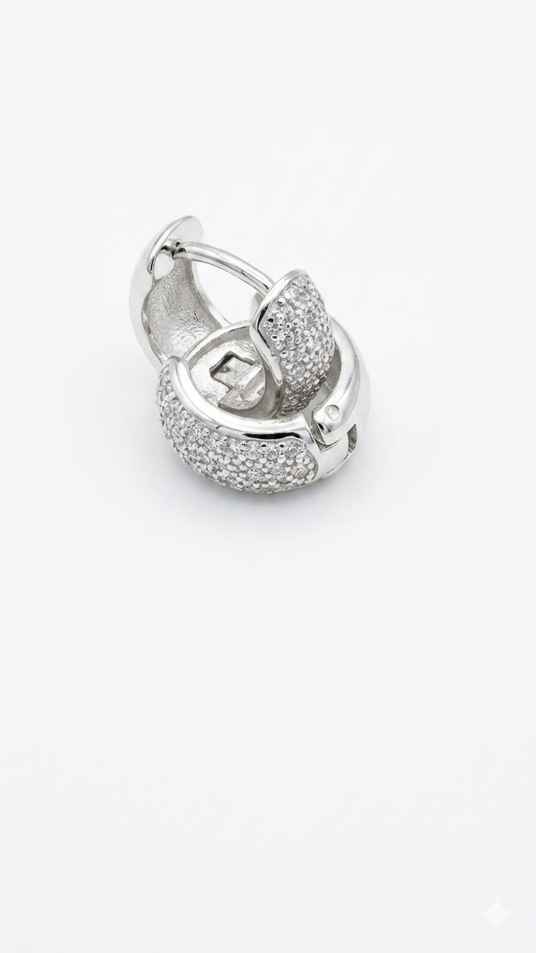 9ct White Gold Diamond Earings