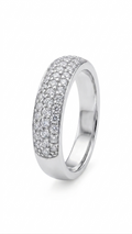 18ct White Gold Pave Set Ring (4mm wide)
