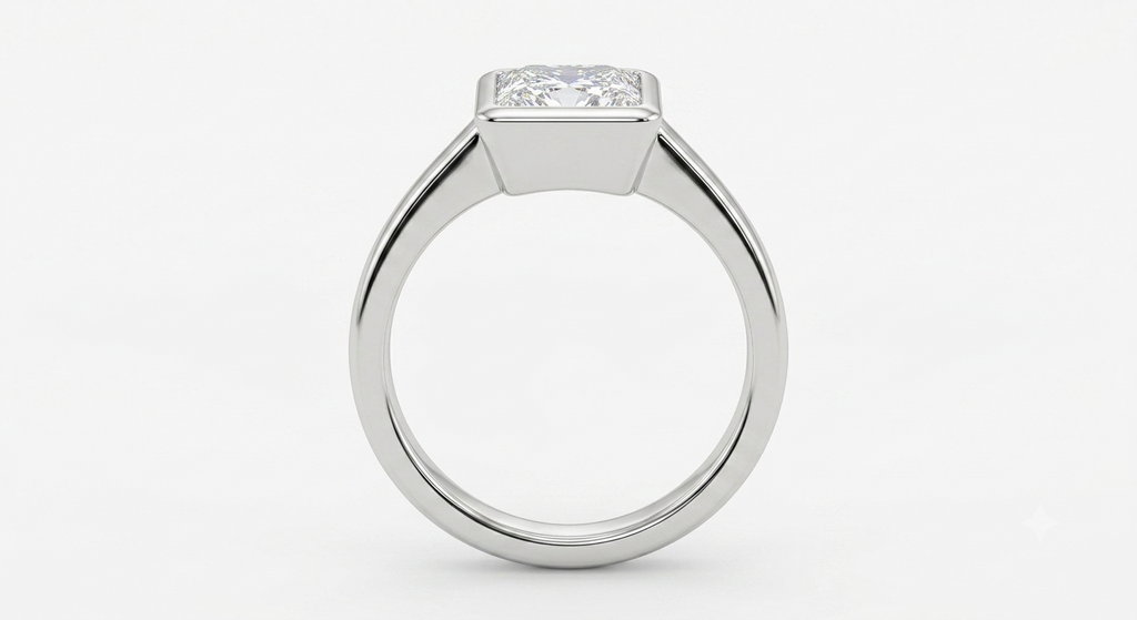 18ct White Gold Princess Cut Diamond Solitaire Ring