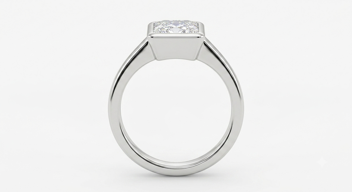 18ct White Gold Princess Cut Diamond Solitaire Ring