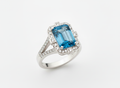 18ct White Gold London Blue Topaz Diamond Ring