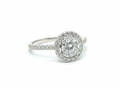 18ct White Gold Brilliant Cut Diamond Halo Ring