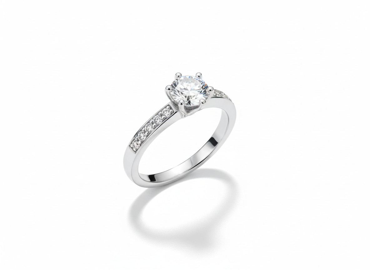18ct White Gold Brilliant Cut Diamond Ring