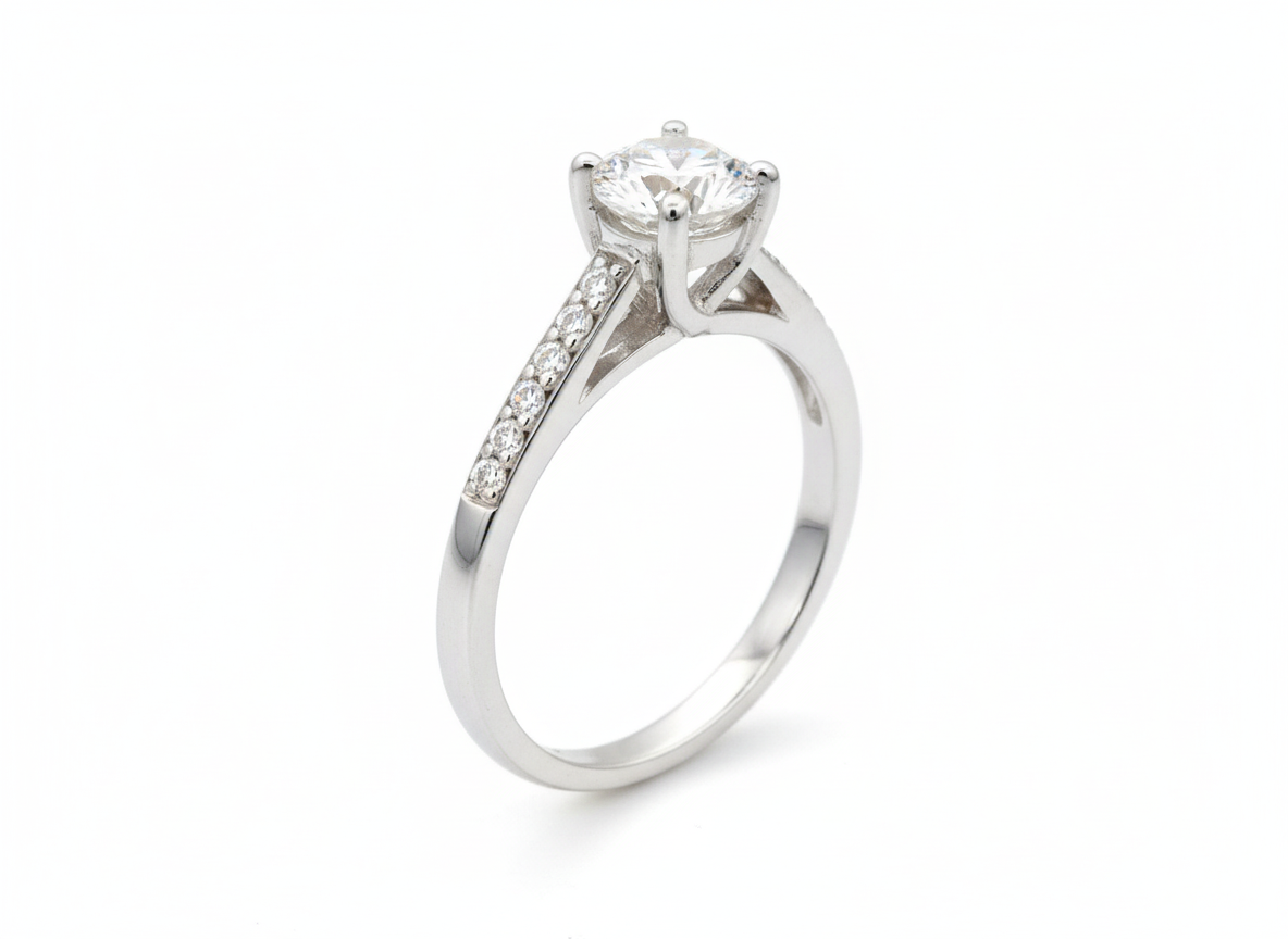 18ct White Gold Brilliant Cut Diamond Ring