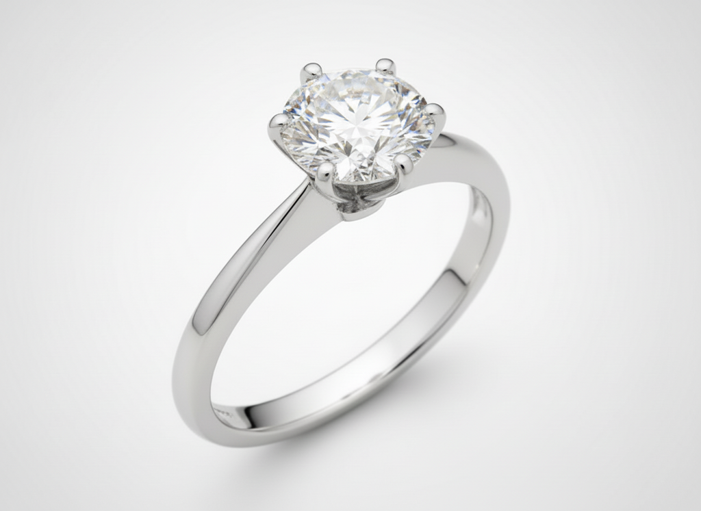 18ct White Gold Brilliant Cut Diamond Solitaire Ring