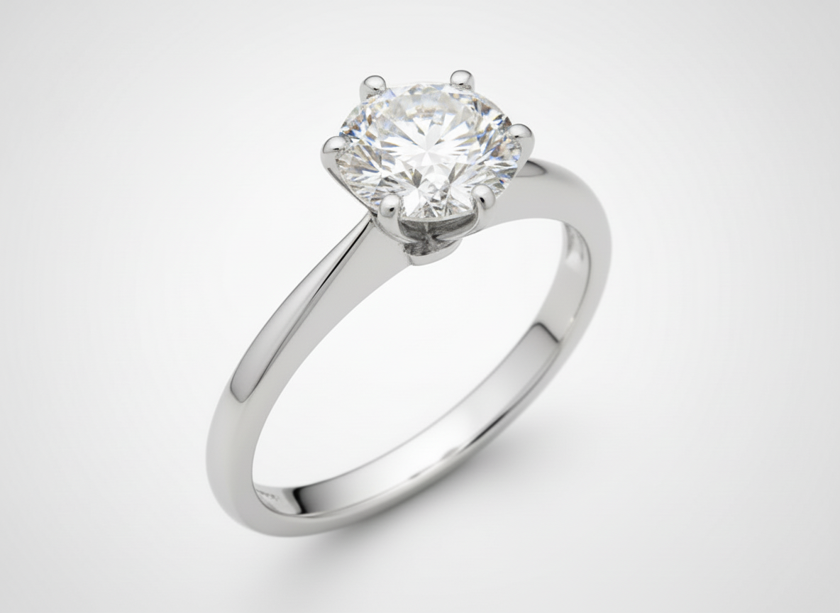 18ct White Gold Brilliant Cut Diamond Solitaire Ring