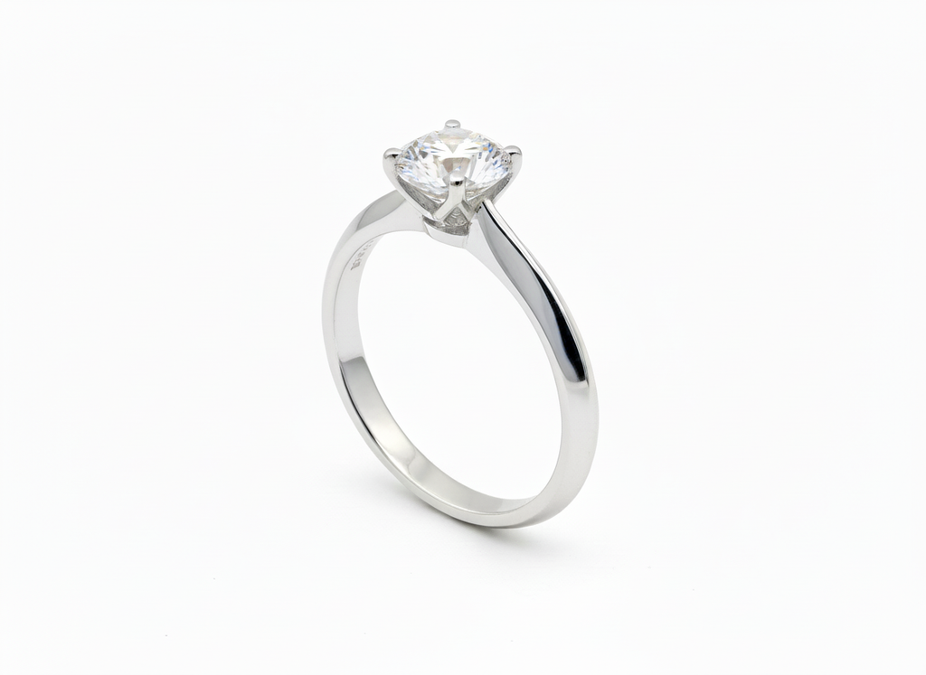 18ct White Gold Brilliant Cut Diamond Solitaire Ring