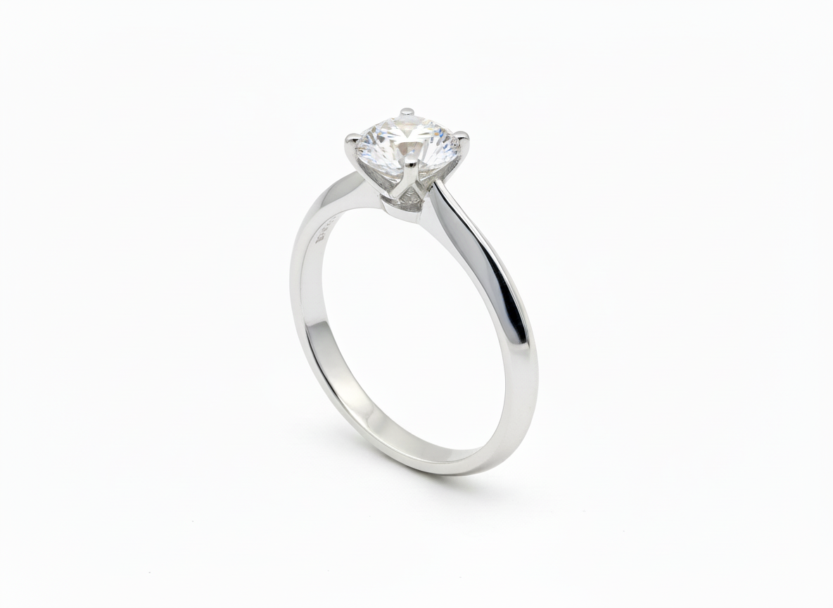 18ct White Gold Brilliant Cut Diamond Solitaire Ring