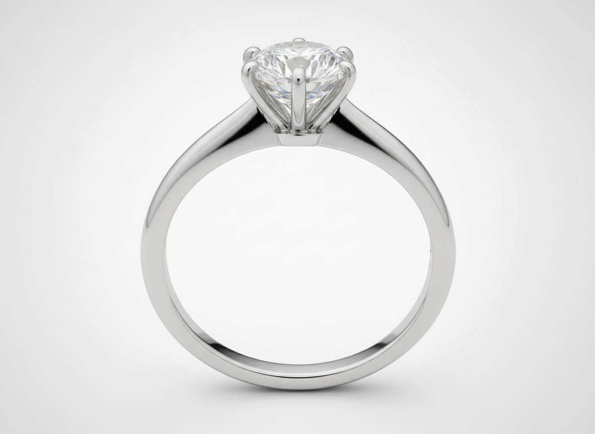 18ct White Gold Brilliant Cut Diamond Solitaire Ring