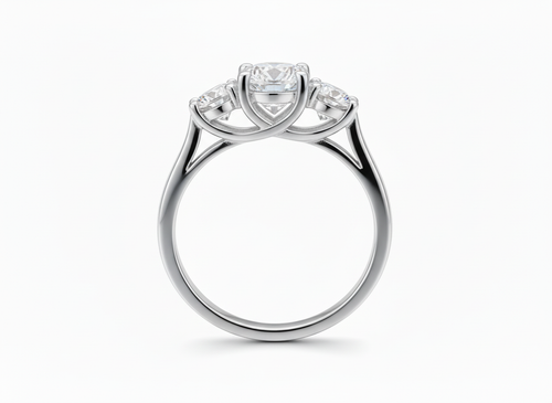 18ct White Gold 3-Stone Brilliant Cut Diamond Ring