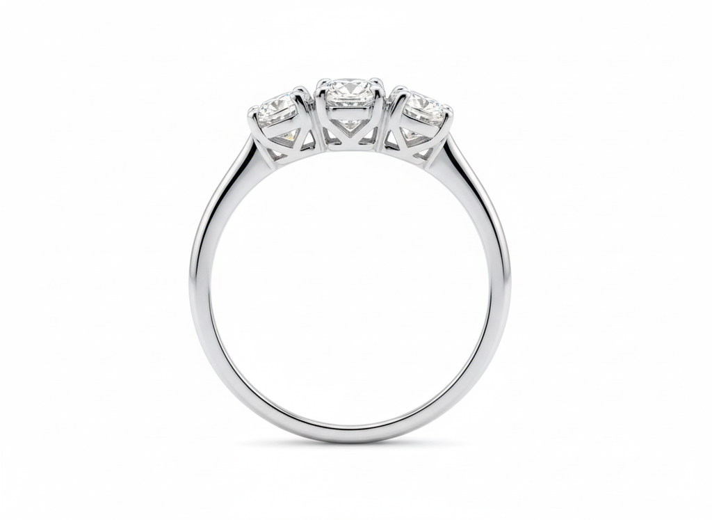 18ct White Gold 3 Stone Brilliant Cut Diamond Ring