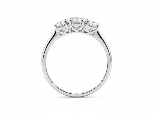 18ct White Gold 3 Stone Brilliant Cut Diamond Ring