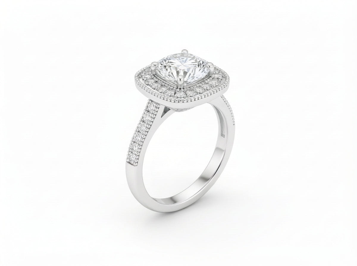 18ct White Gold Princess Cut Diamond Ring