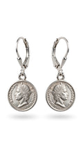 925 Sterling Silver French Coin Earing's.