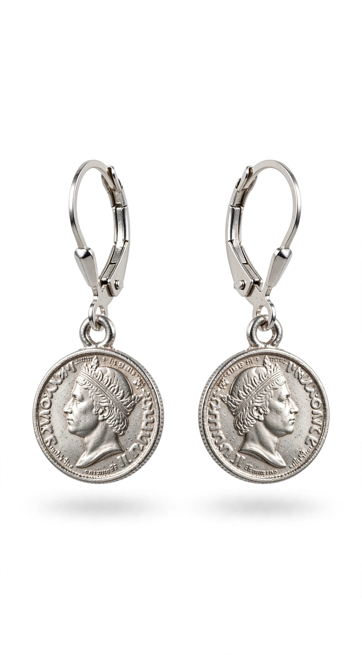 925 Sterling Silver French Coin Earing's.